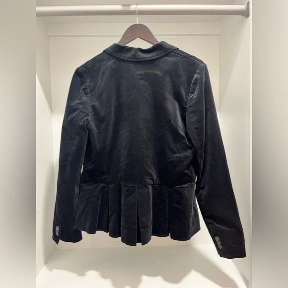 Hinge black one button velvet stretch blazer size medium back box pleats - Picture 5 of 8